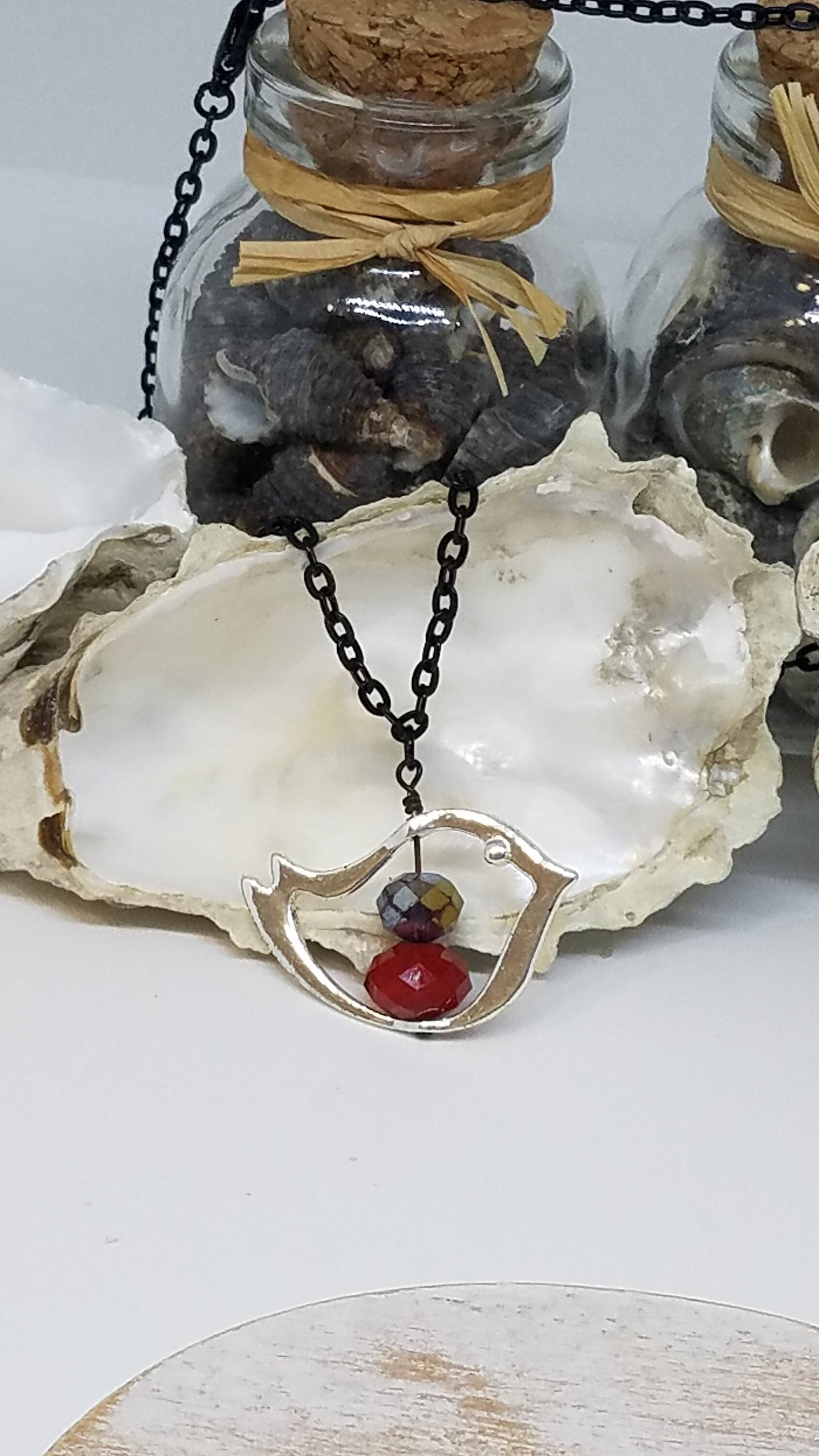 Beads and Birdies Necklace - Cute Unique Gift