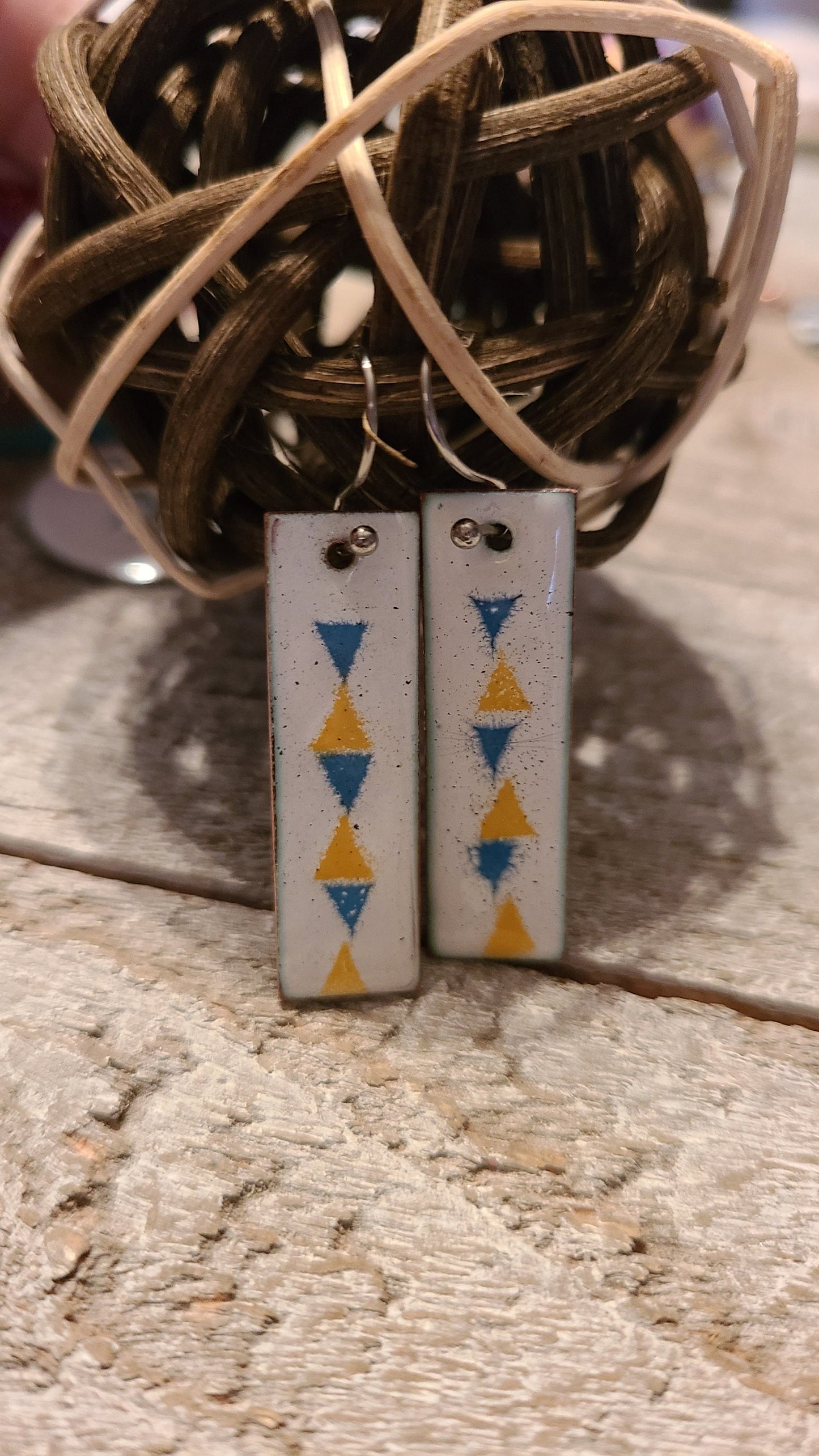 Triage Earrings - Enameled Copper Earrings - Unique and Beautiful