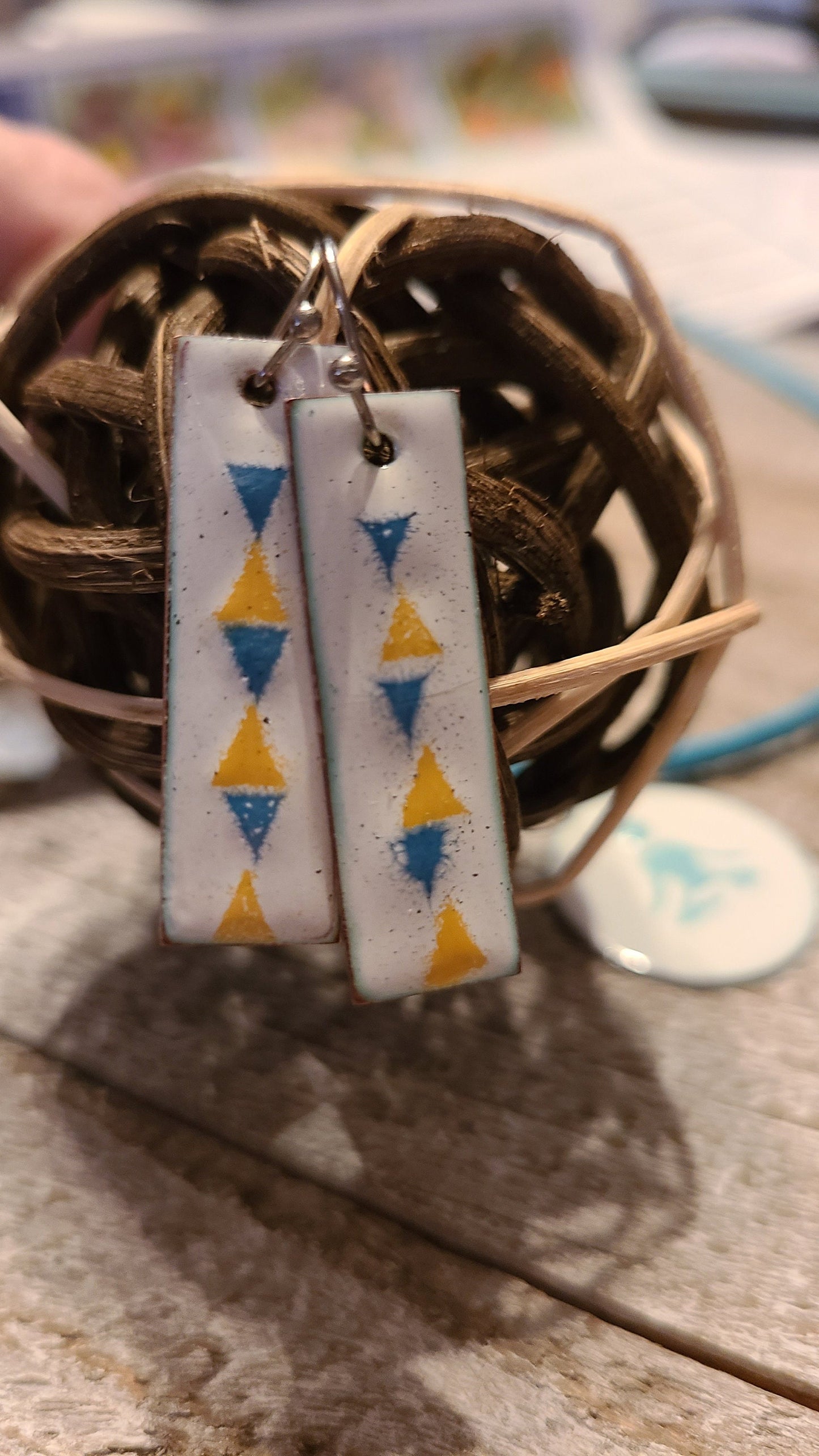 Triage Earrings - Enameled Copper Earrings - Unique and Beautiful