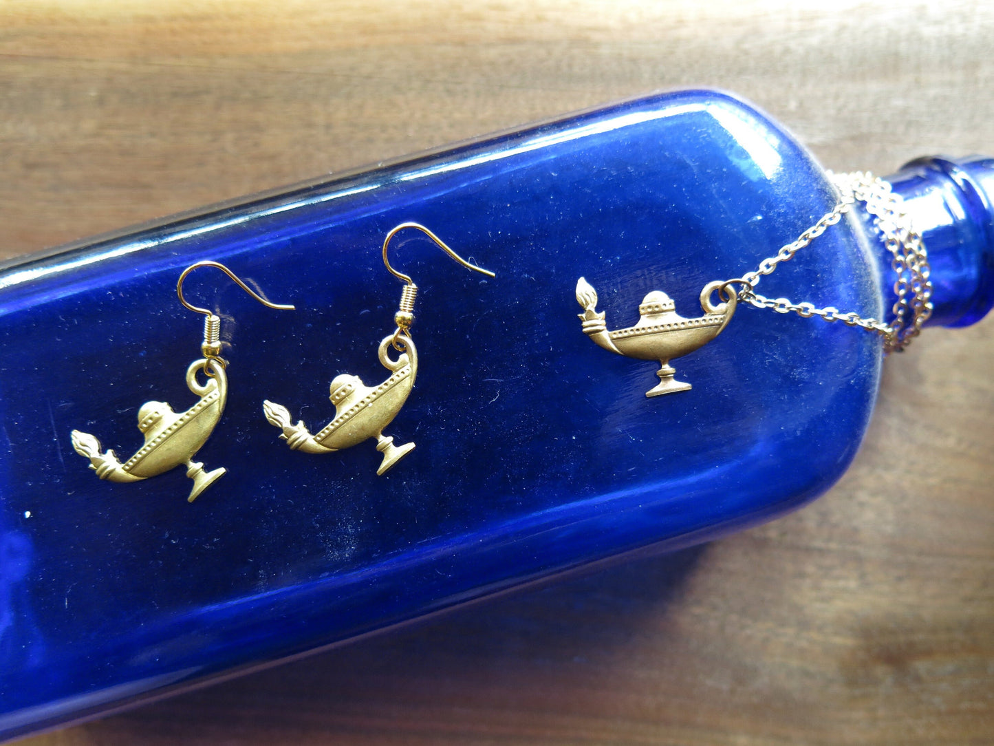 Handmade Magical Lamp Necklace & Earring Set - Great Gift