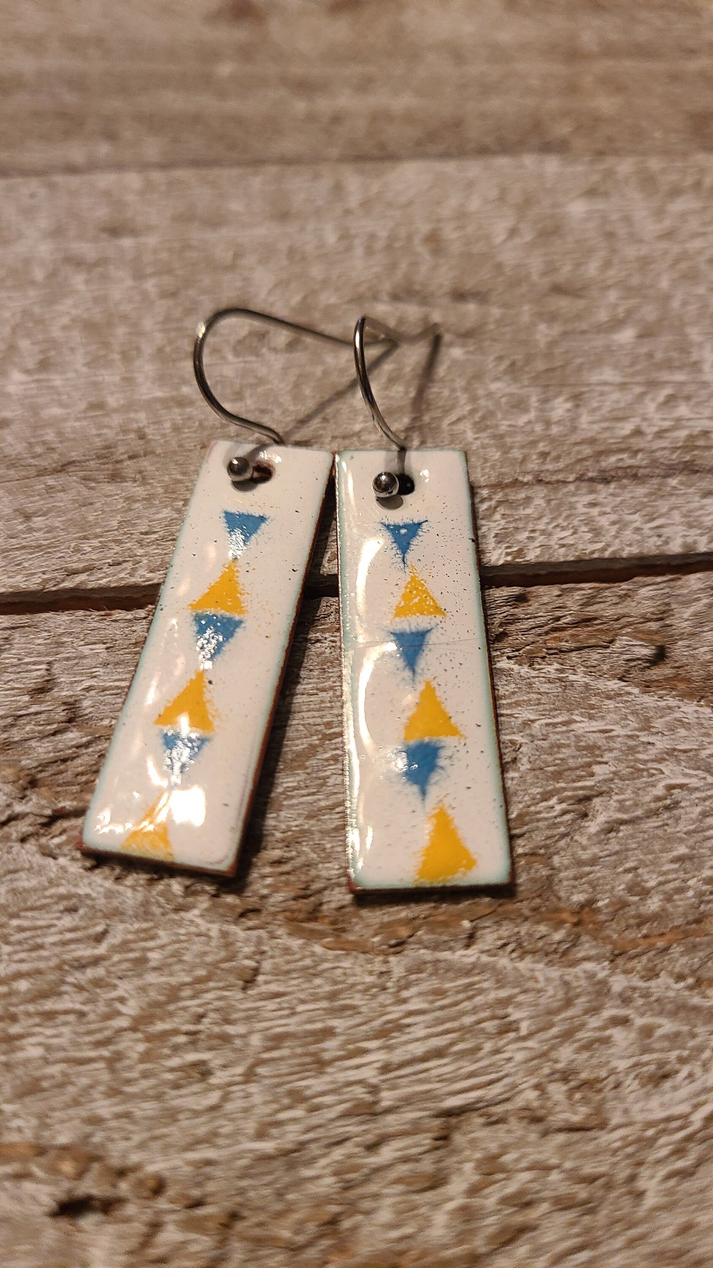 Triage Earrings - Enameled Copper Earrings - Unique and Beautiful