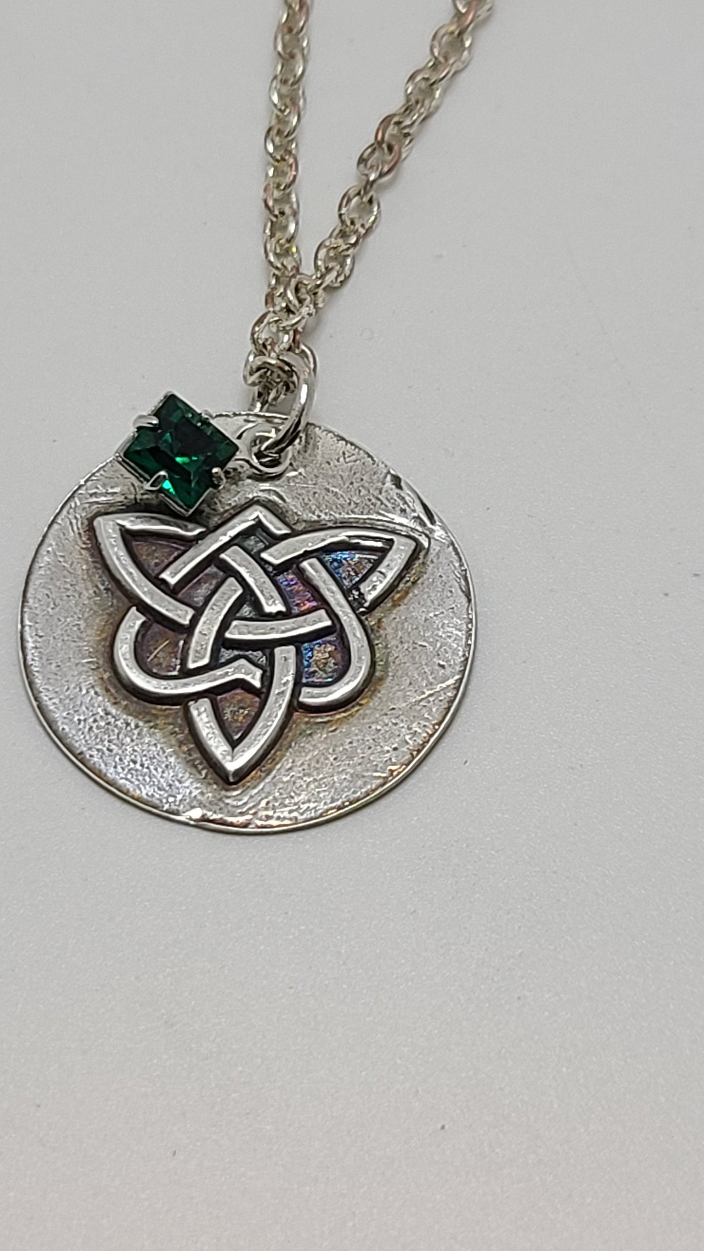 Pure Silver Celtic Gem Necklace - Great Gift
