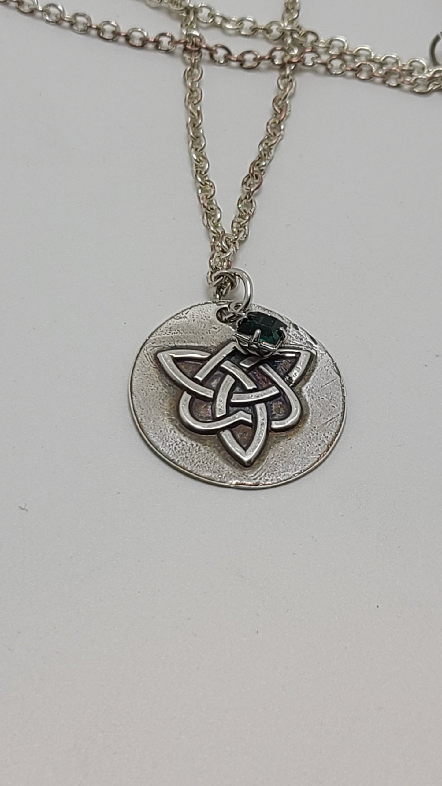 Pure Silver Celtic Gem Necklace - Great Gift