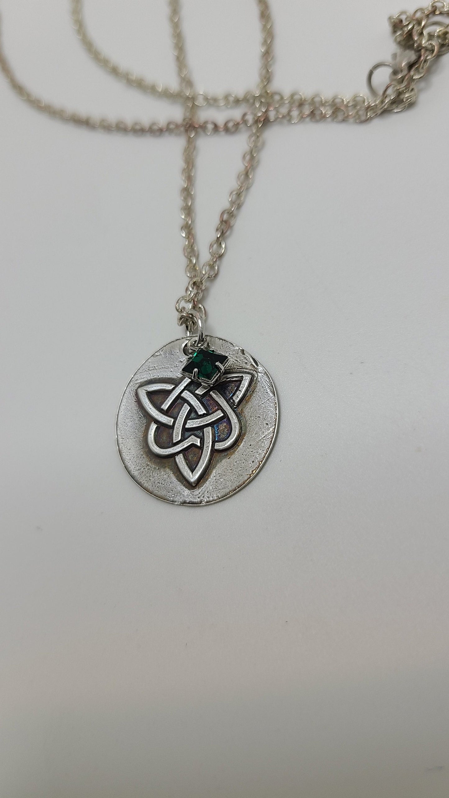 Pure Silver Celtic Gem Necklace - Great Gift