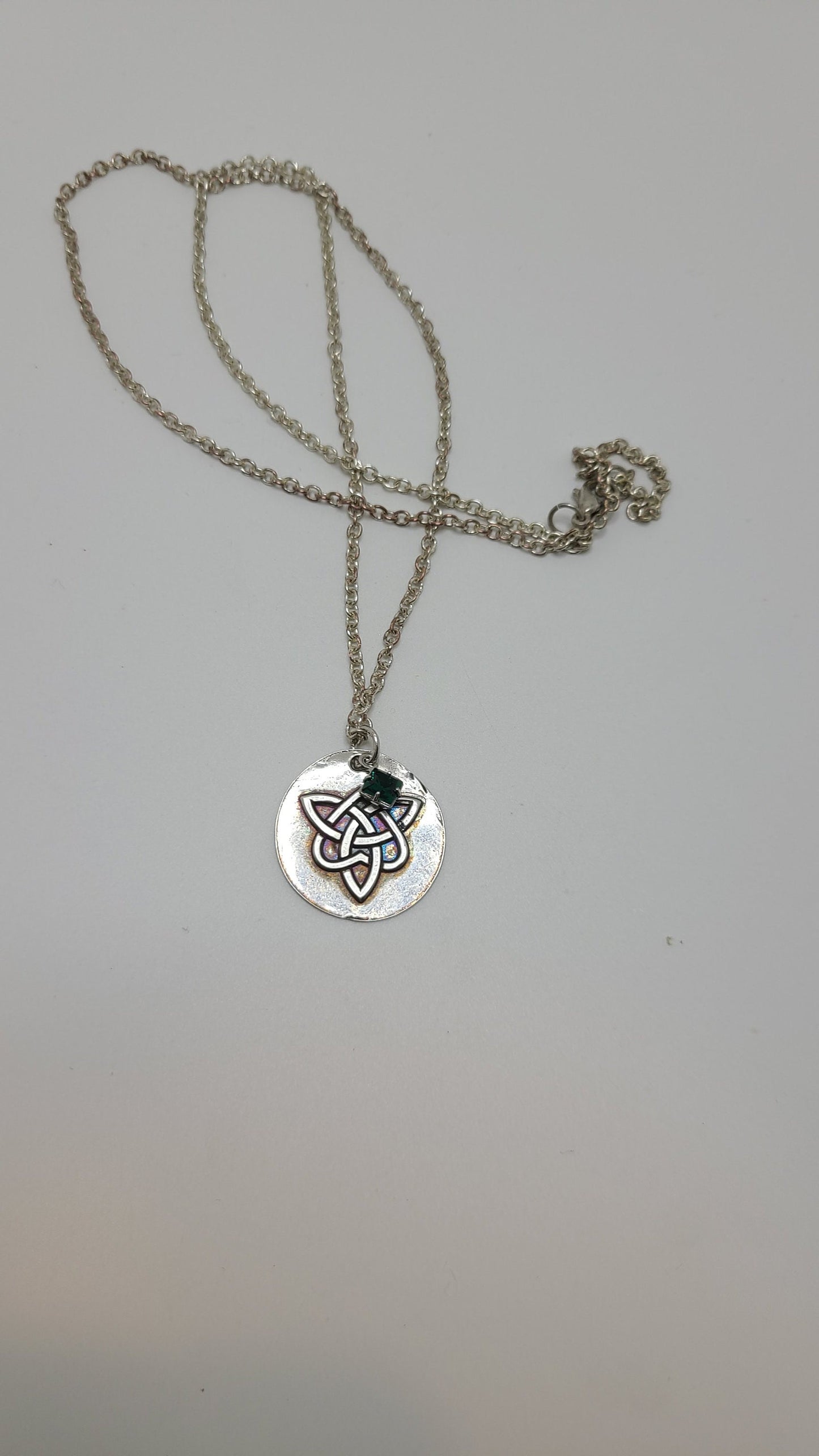 Pure Silver Celtic Gem Necklace - Great Gift