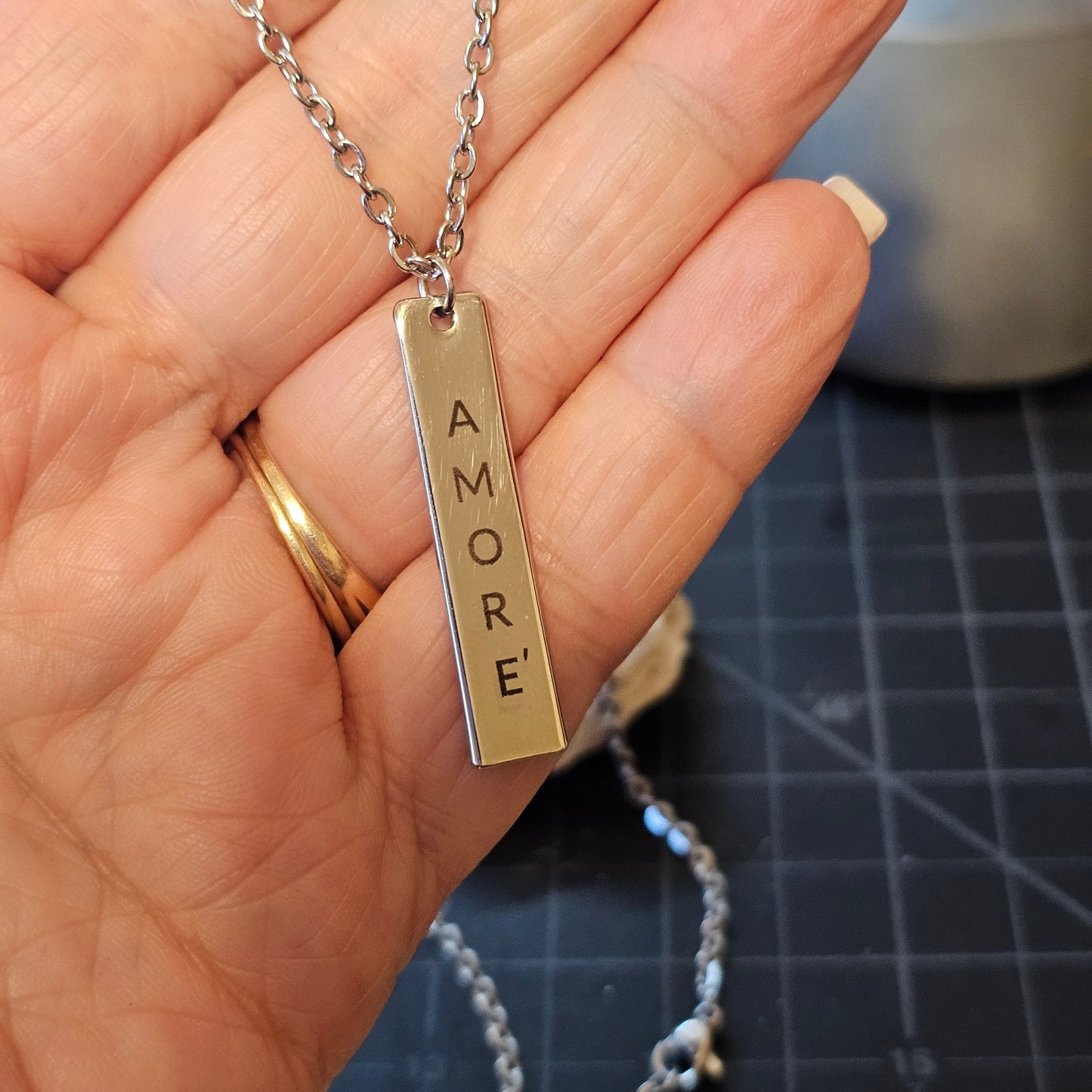 Handmade Stainless Steel Amore' Necklace