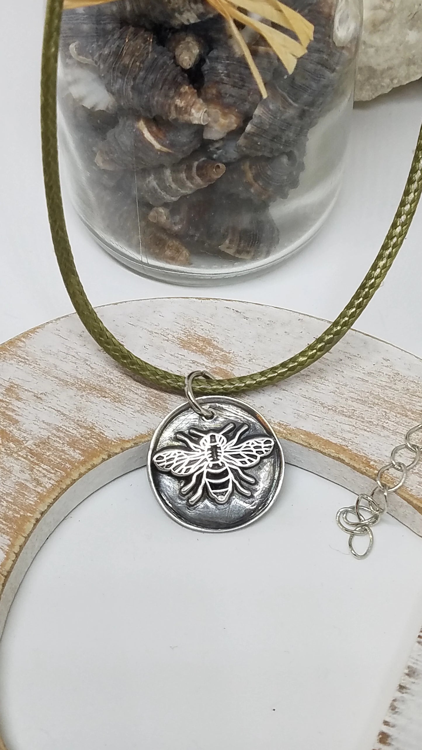 Handmade Pure Silver Honey Bee Necklace Great Gift Made in USA