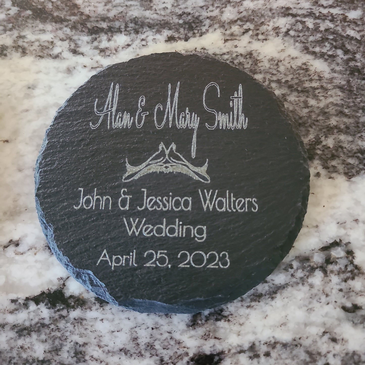 Wedding Guest Coaster - Slate - Great Keepsake for Guests or Bridal Party