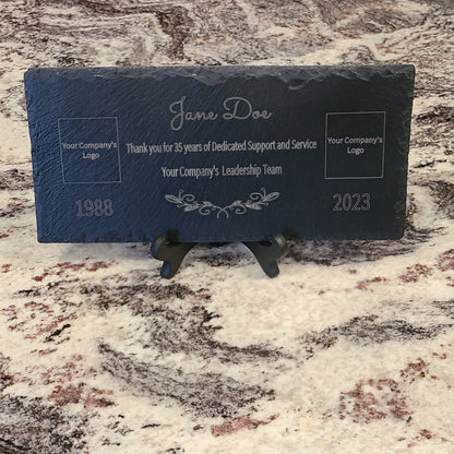 Employee Recognition Slate Plaques - Great Gift for Retirees