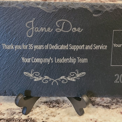 Employee Recognition Slate Plaques - Great Gift for Retirees