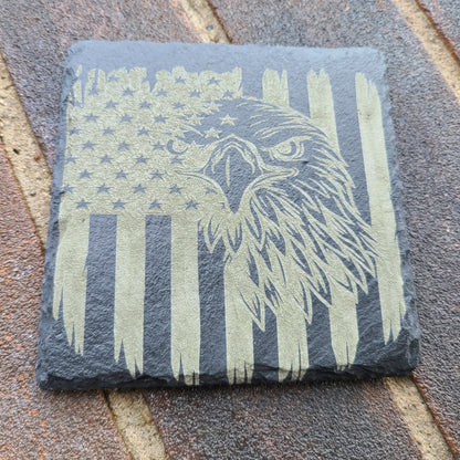 Handmade Patriotic Slate Coasters - Made in the USA