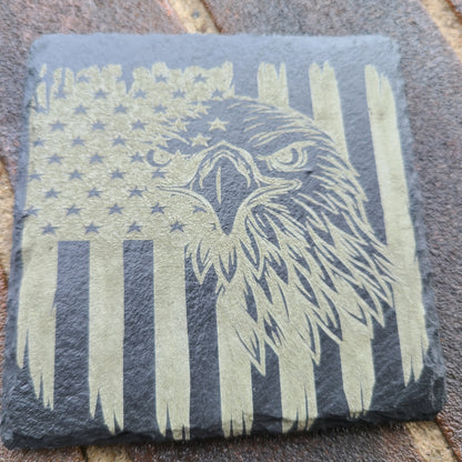 Handmade Patriotic Slate Coasters - Made in the USA