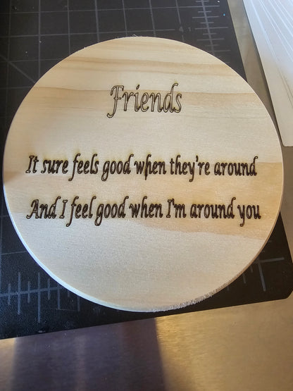 Handmade Wooden Coasters - Friends - Great Gift