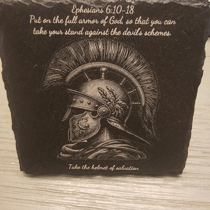 Ephesians 6:10-18 Set of 5 Slate Coasters - Wonderful Gift