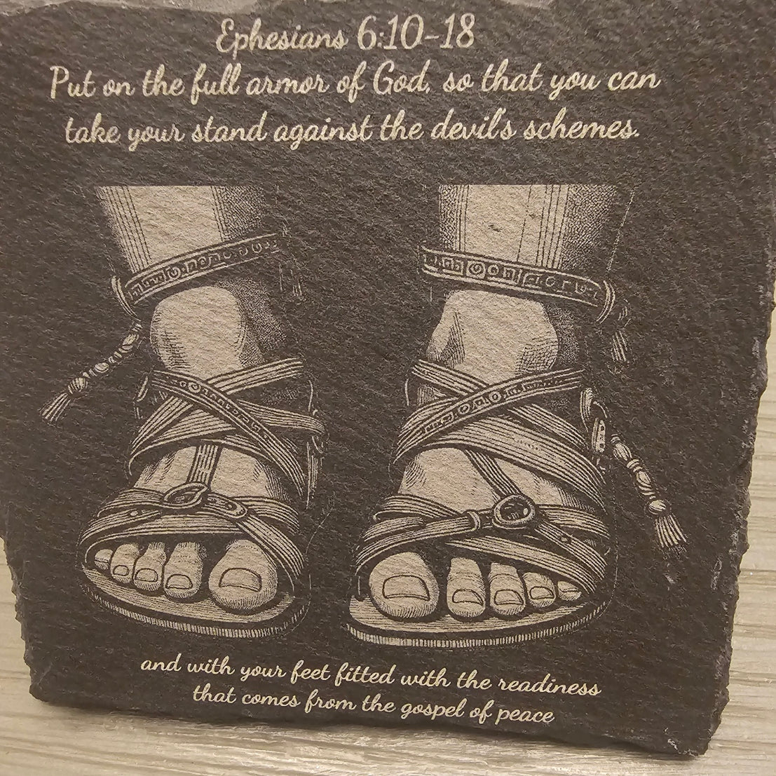 Ephesians 6:10-18 Set of 5 Slate Coasters - Wonderful Gift