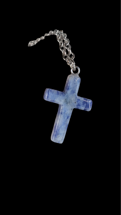 Handmade Stone Cross Necklace - Great Gift