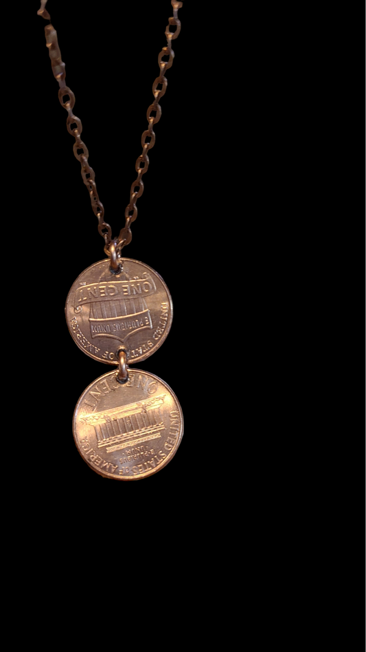 Handmade 2 Penny Necklace Great Gift for Her Great Gift For Him Made in USA