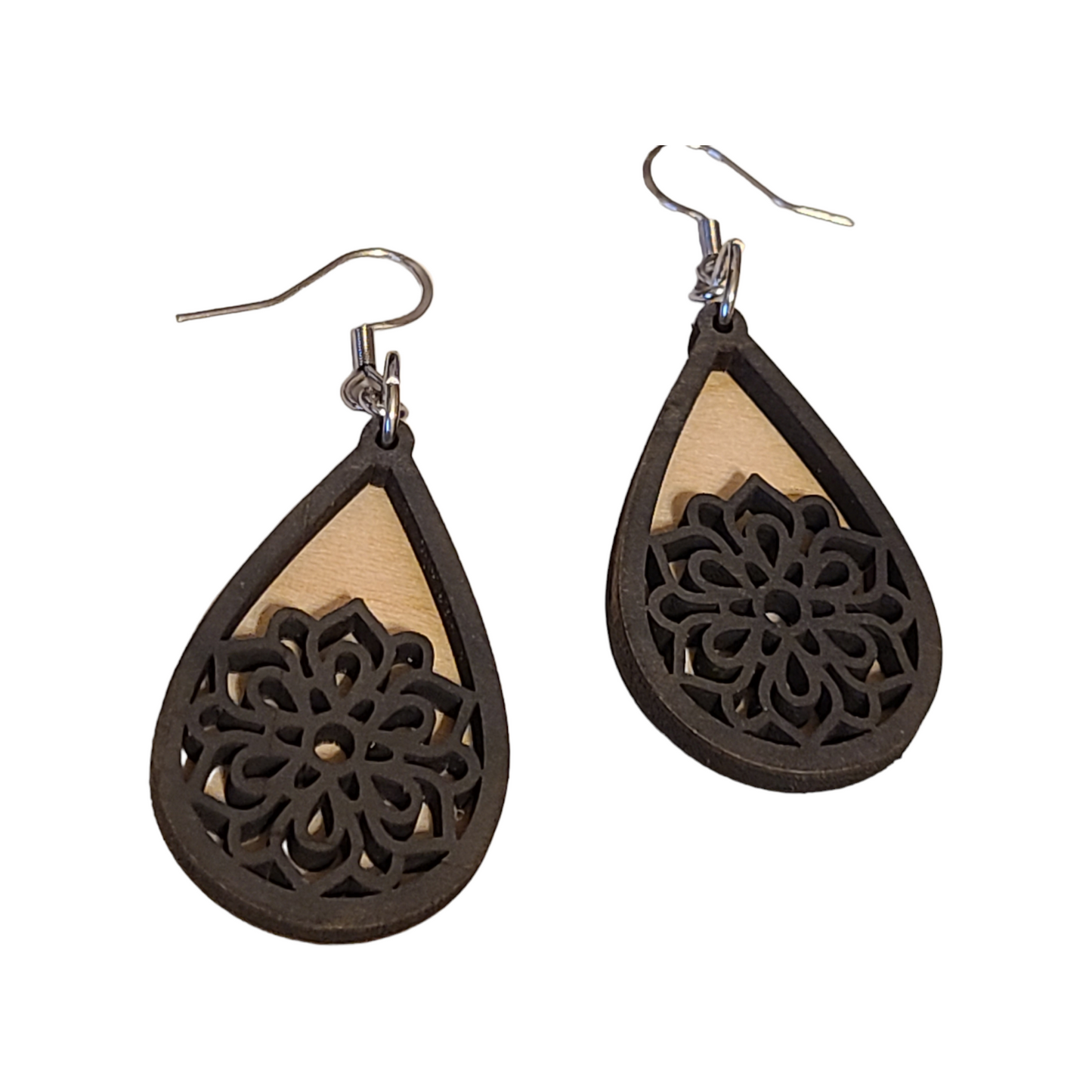 Handmade Dimensional Wooden Earrings - Light Weight and Fun Earrings