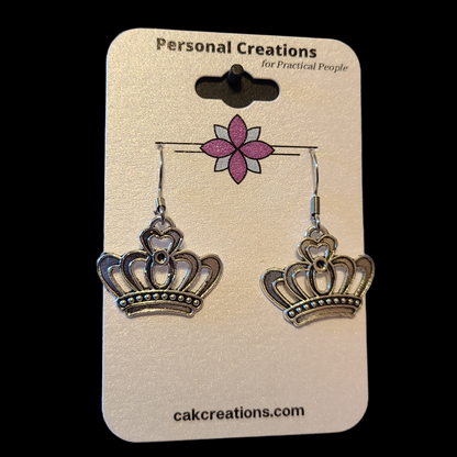 Handmade Royal Crown Earrings - Great Gift