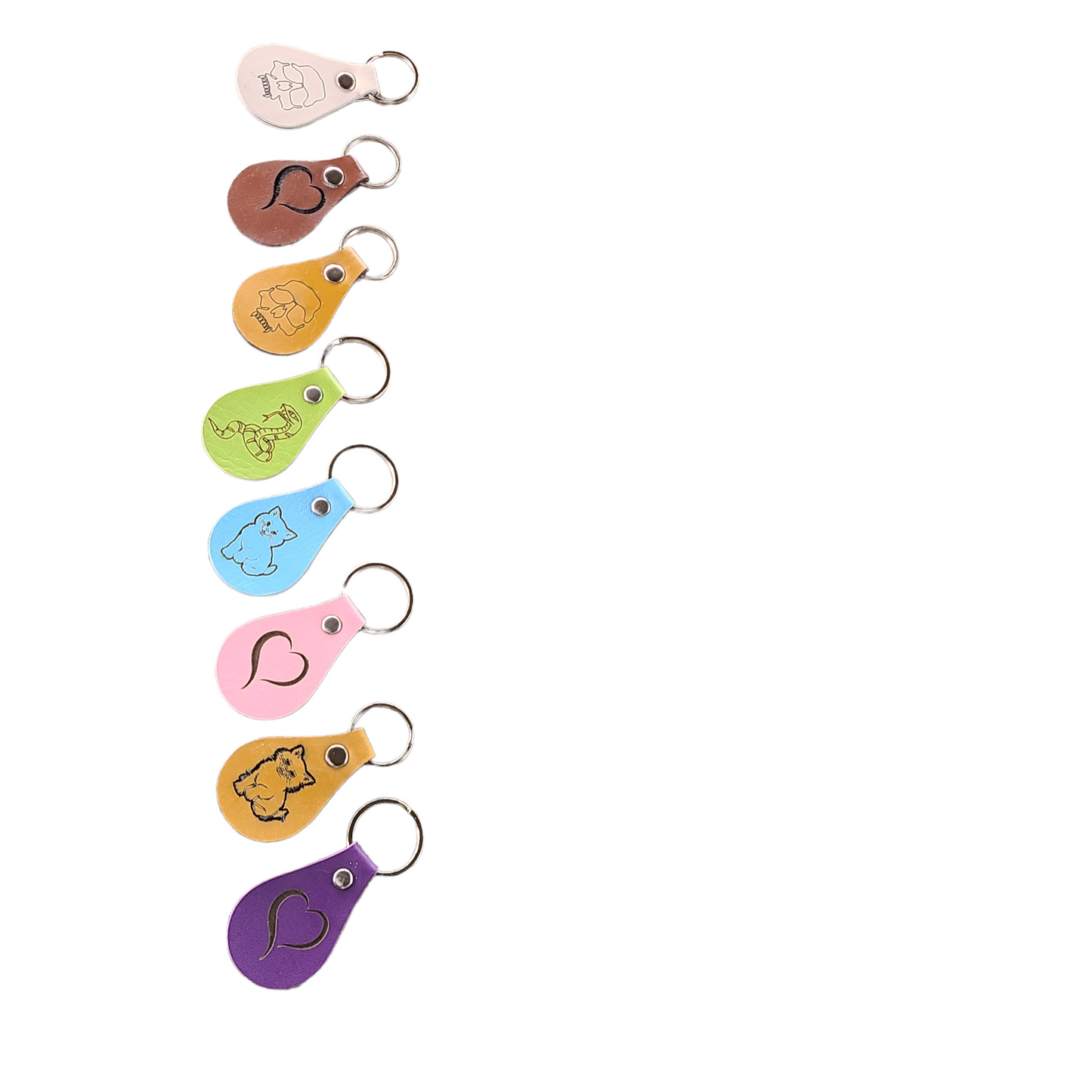 Handmade Leather Keychains - With Graphics - Great Gift