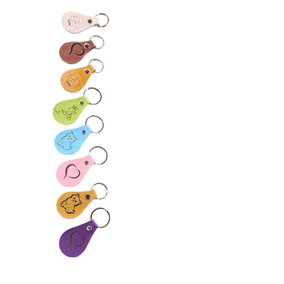 Handmade Leather Keychains - With Graphics - Great Gift