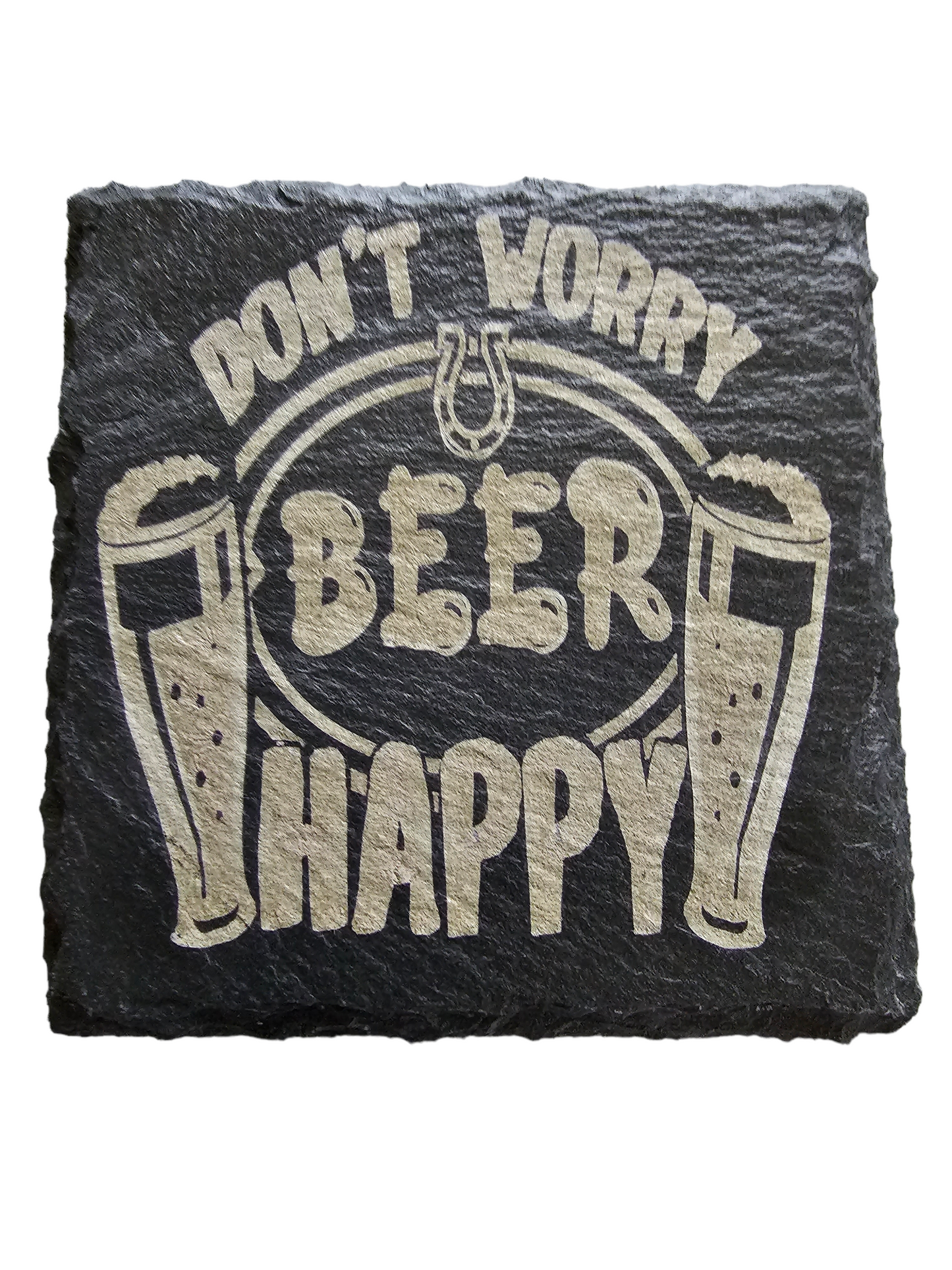 Handmade Slate Beer Coasters - Set of 4 - Great Gift for Home or Bar