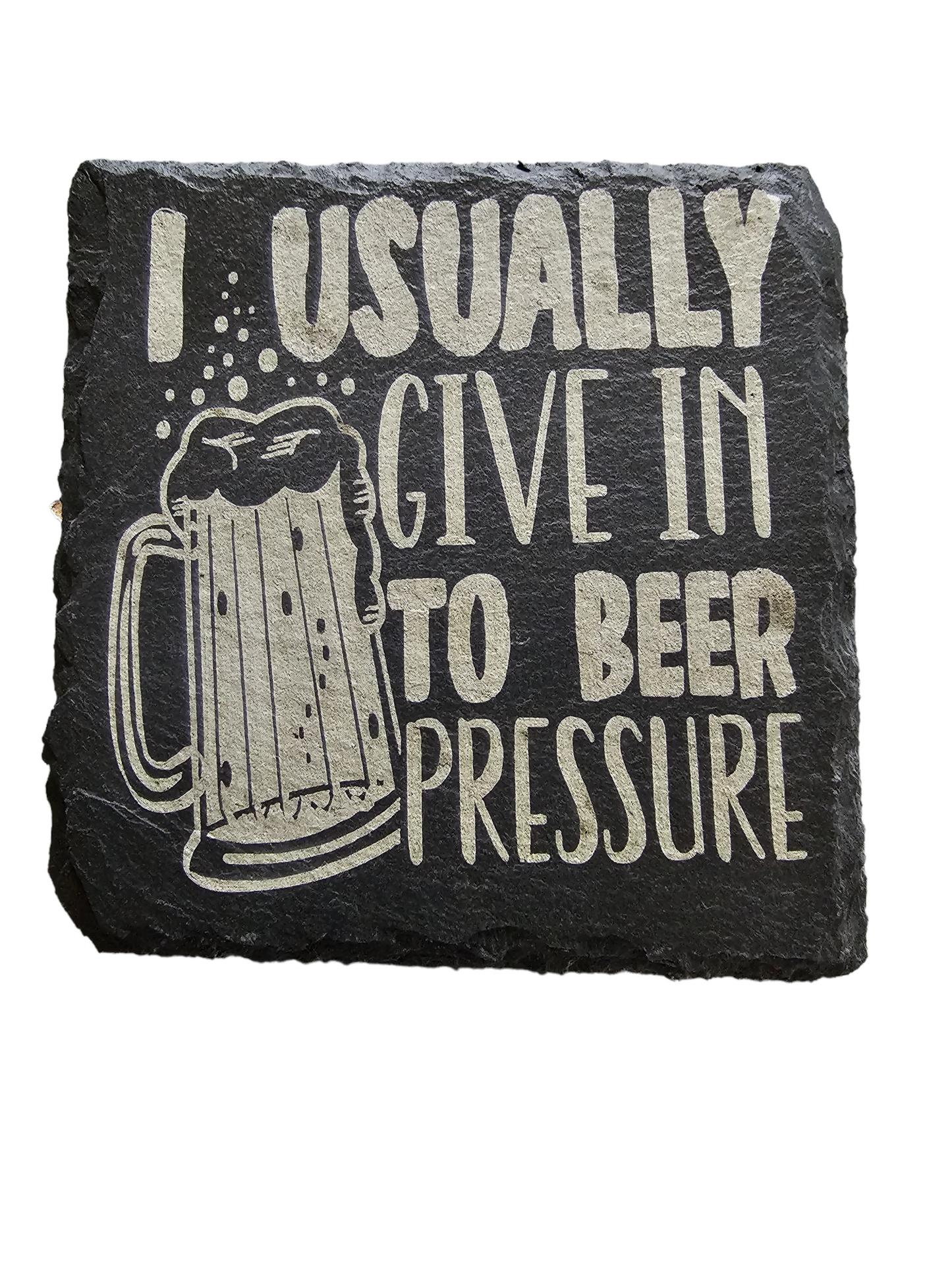 Handmade Slate Beer Coasters - Set of 4 - Great Gift for Home or Bar