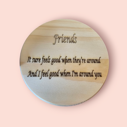 Handmade Wooden Coasters - Friends - Great Gift