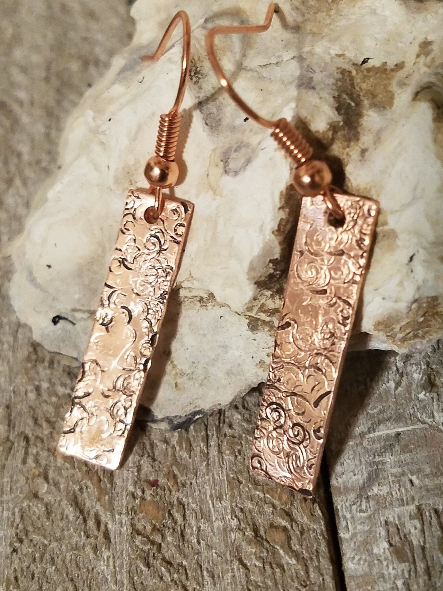 Copper Stamped Earrings