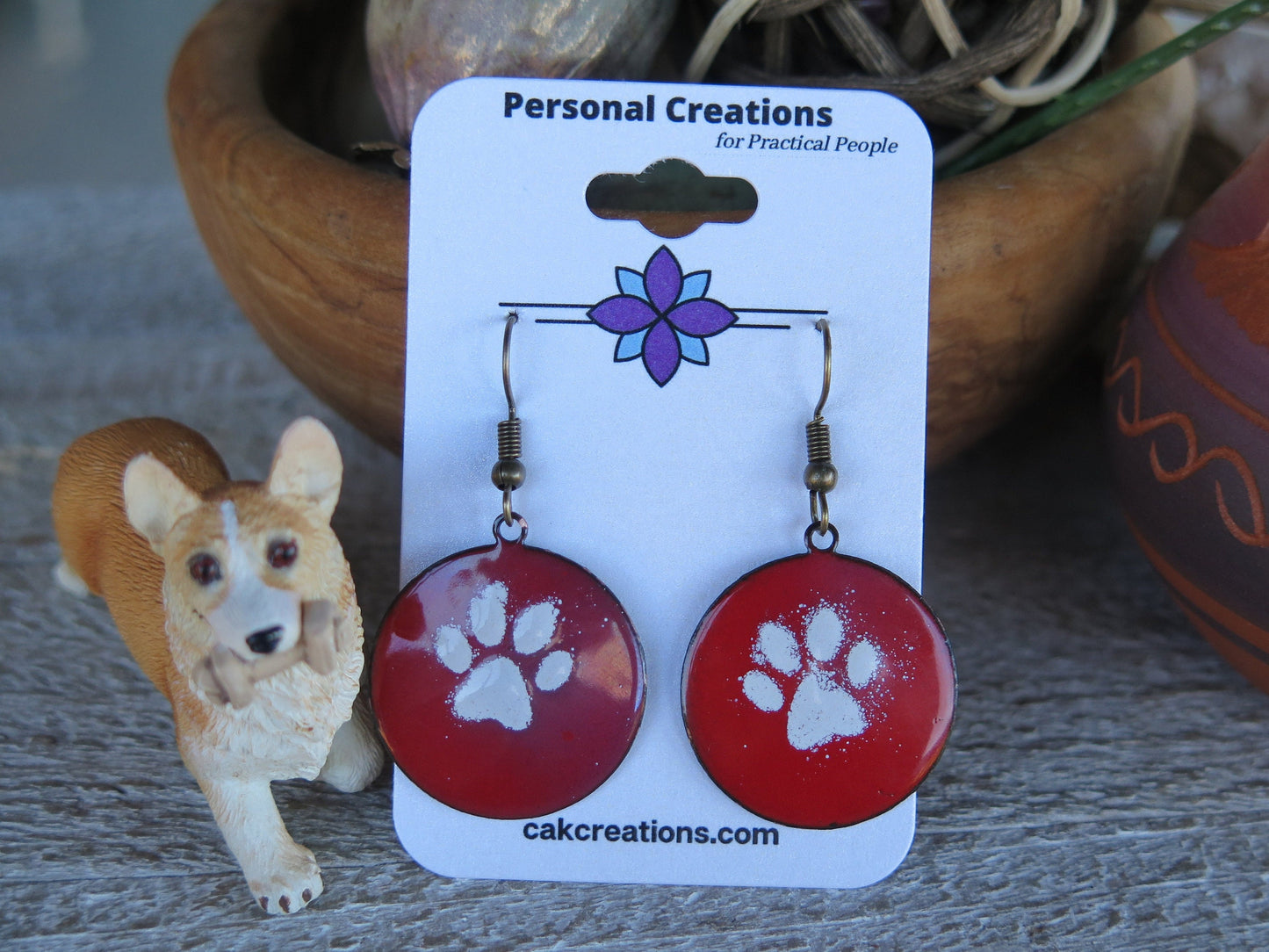 Enameled Paws Earriings