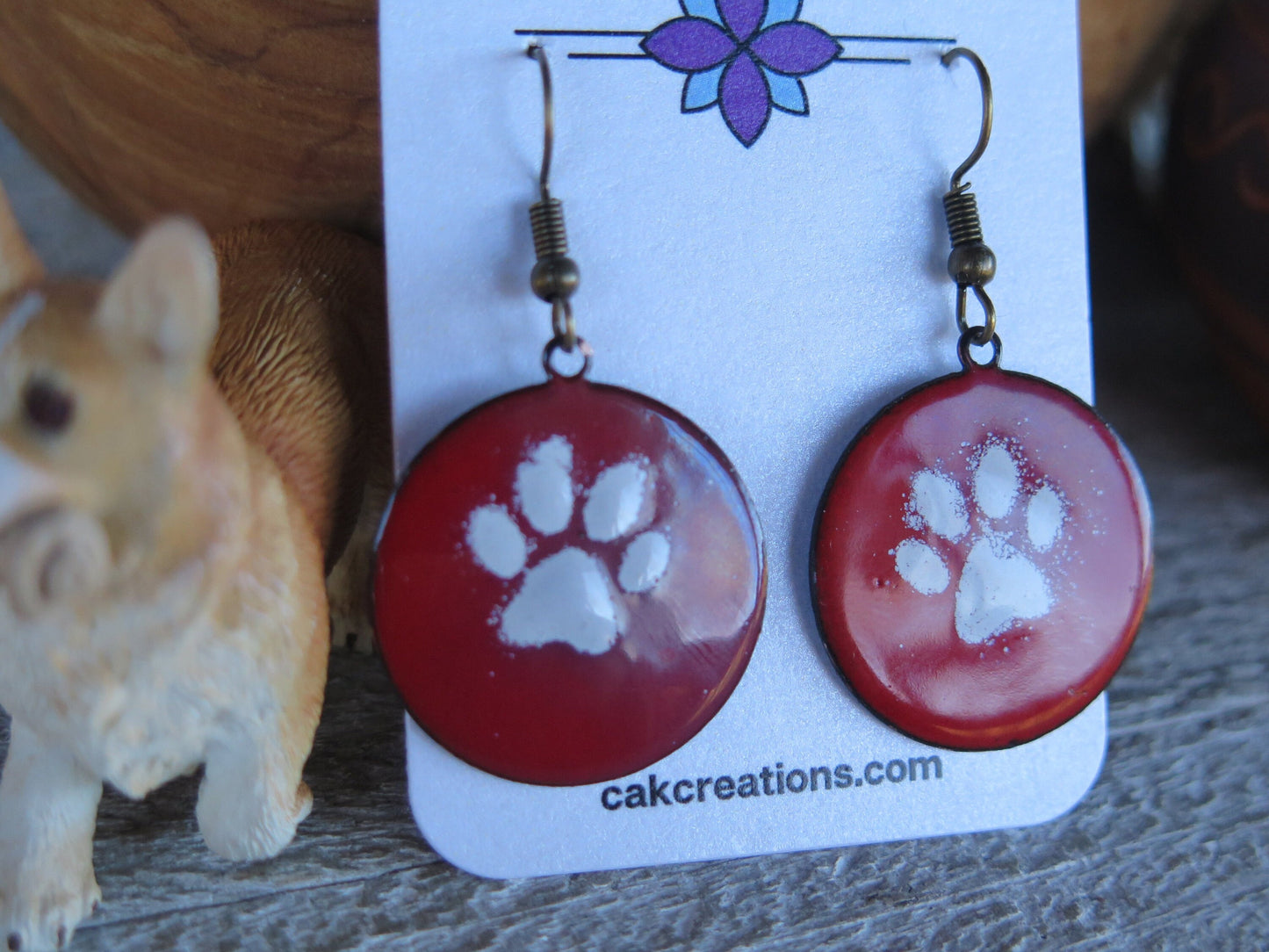 Enameled Paws Earriings