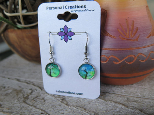 Bare Trees Cabochon Drop Earrings