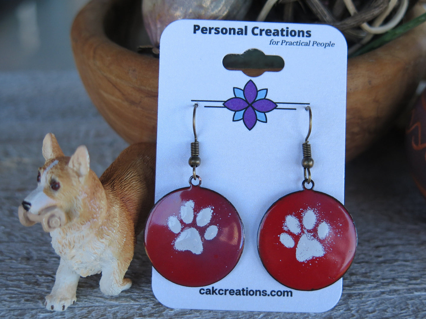 Enameled Paws Earriings