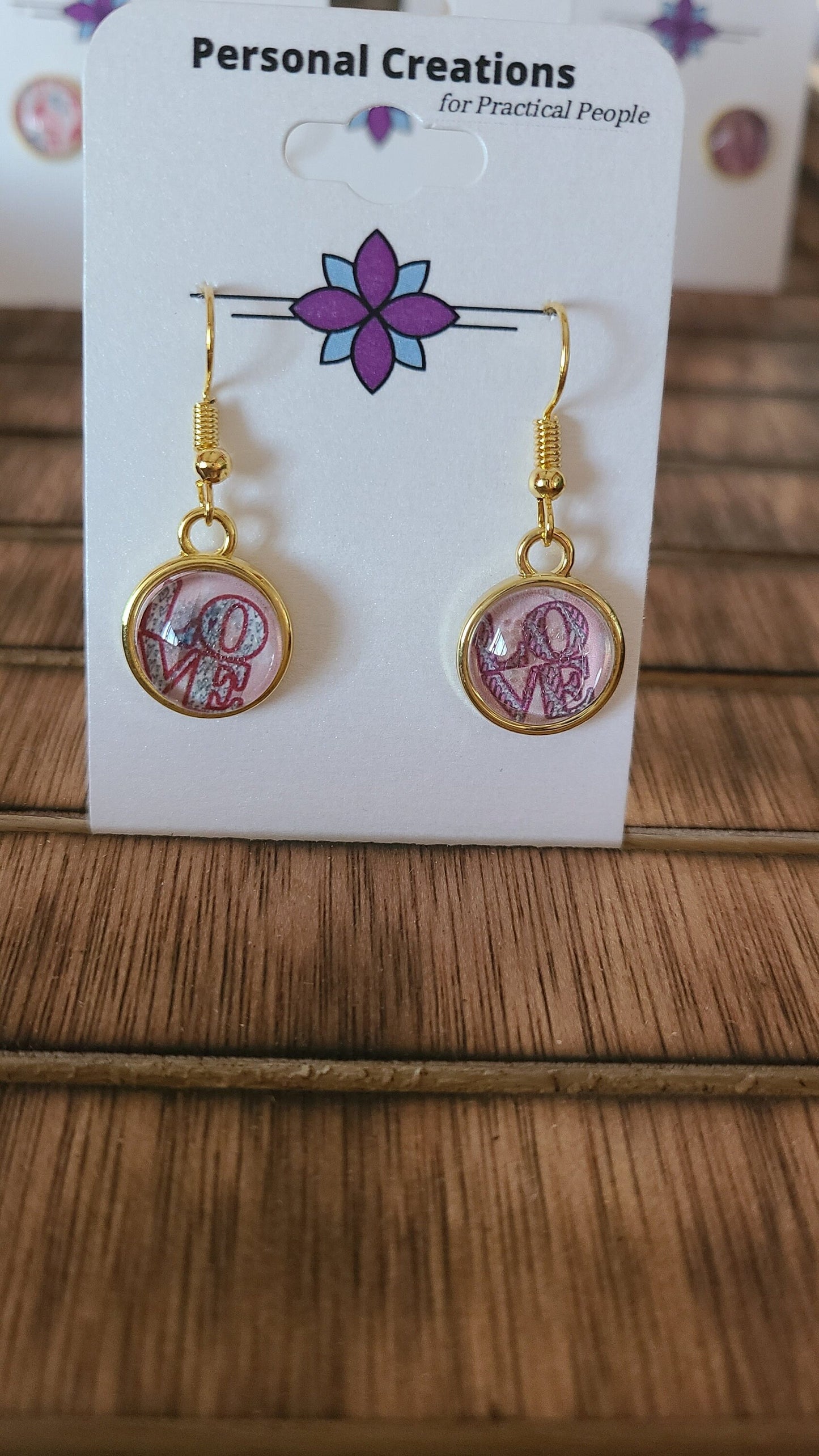 Valentines Cabochon Drop Earrings - Great Gift