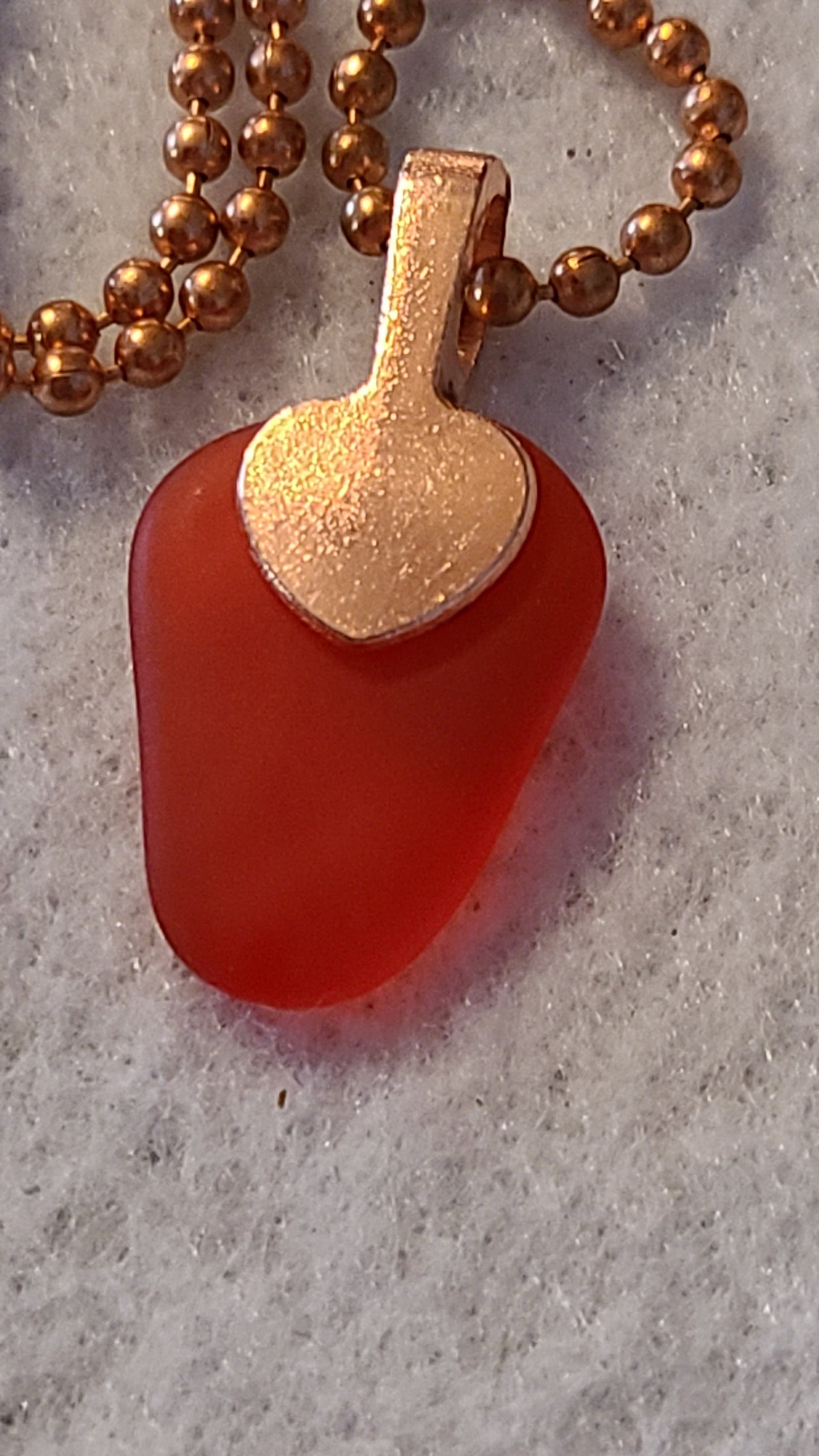 Mini Sea Glass Necklace Red