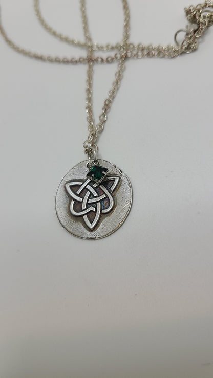 Pure Silver  Celtic Gem Necklace - Great Gift