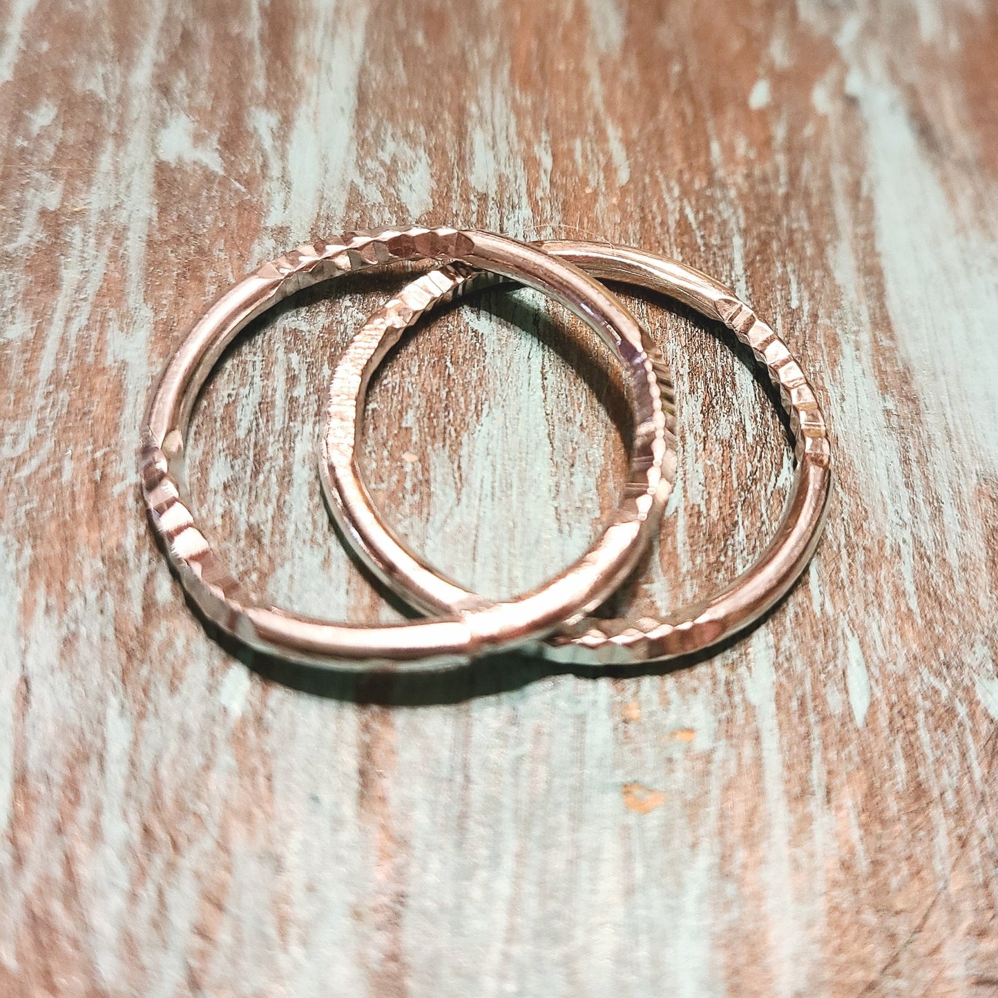 Sterling Silver Twisted Rings Set Size 9