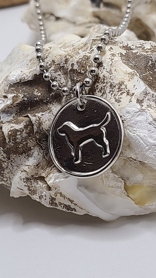 Pure Silver Labrador Retriever Necklace Great Gift Made in USA