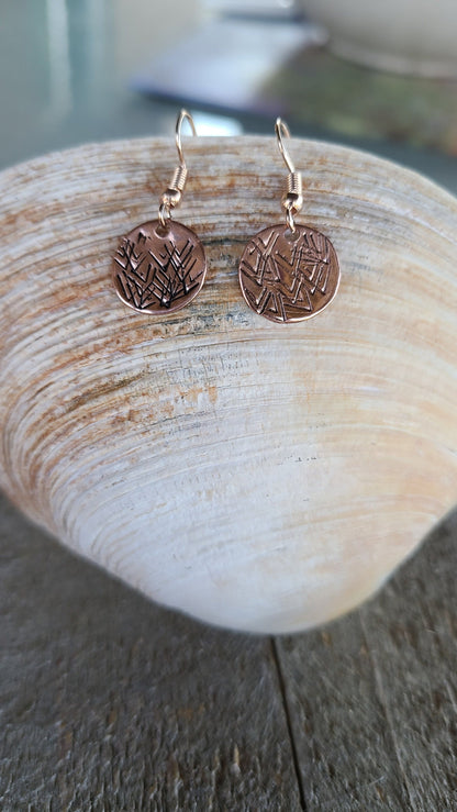 Handmade Copper Stamped Earrings made in USA Great Gift