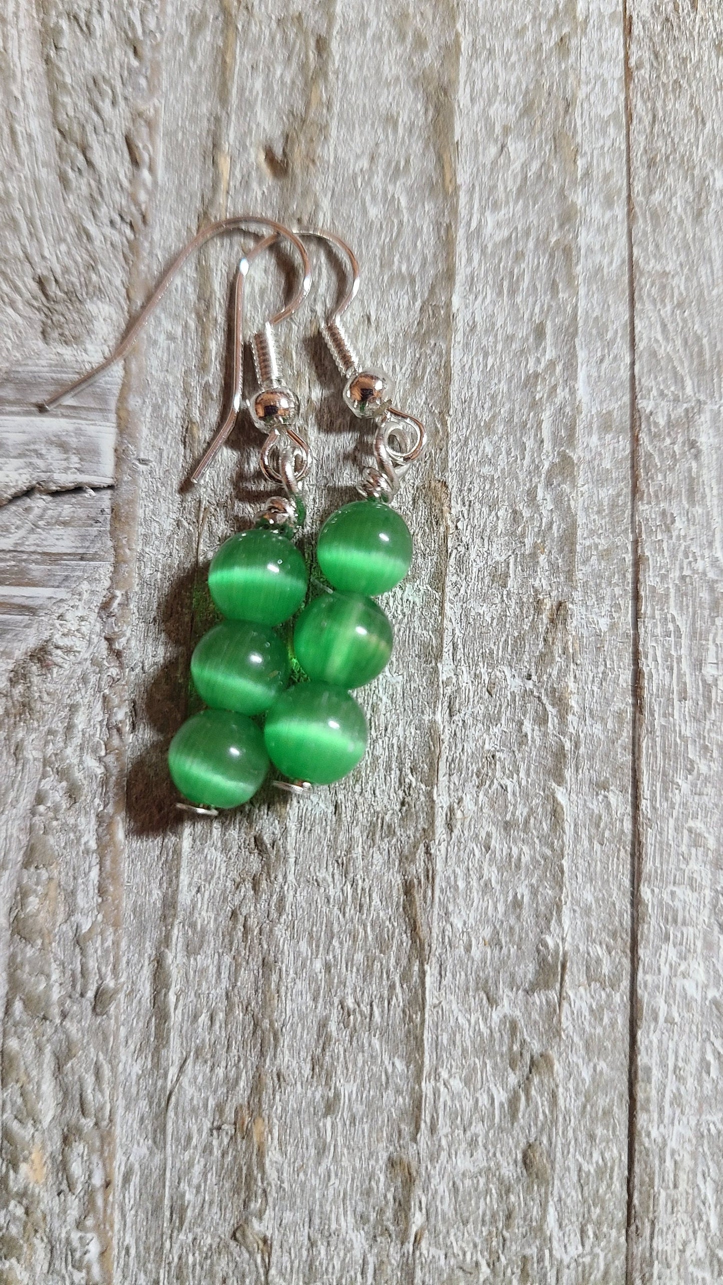 Green Beaded Earrings Great Gift