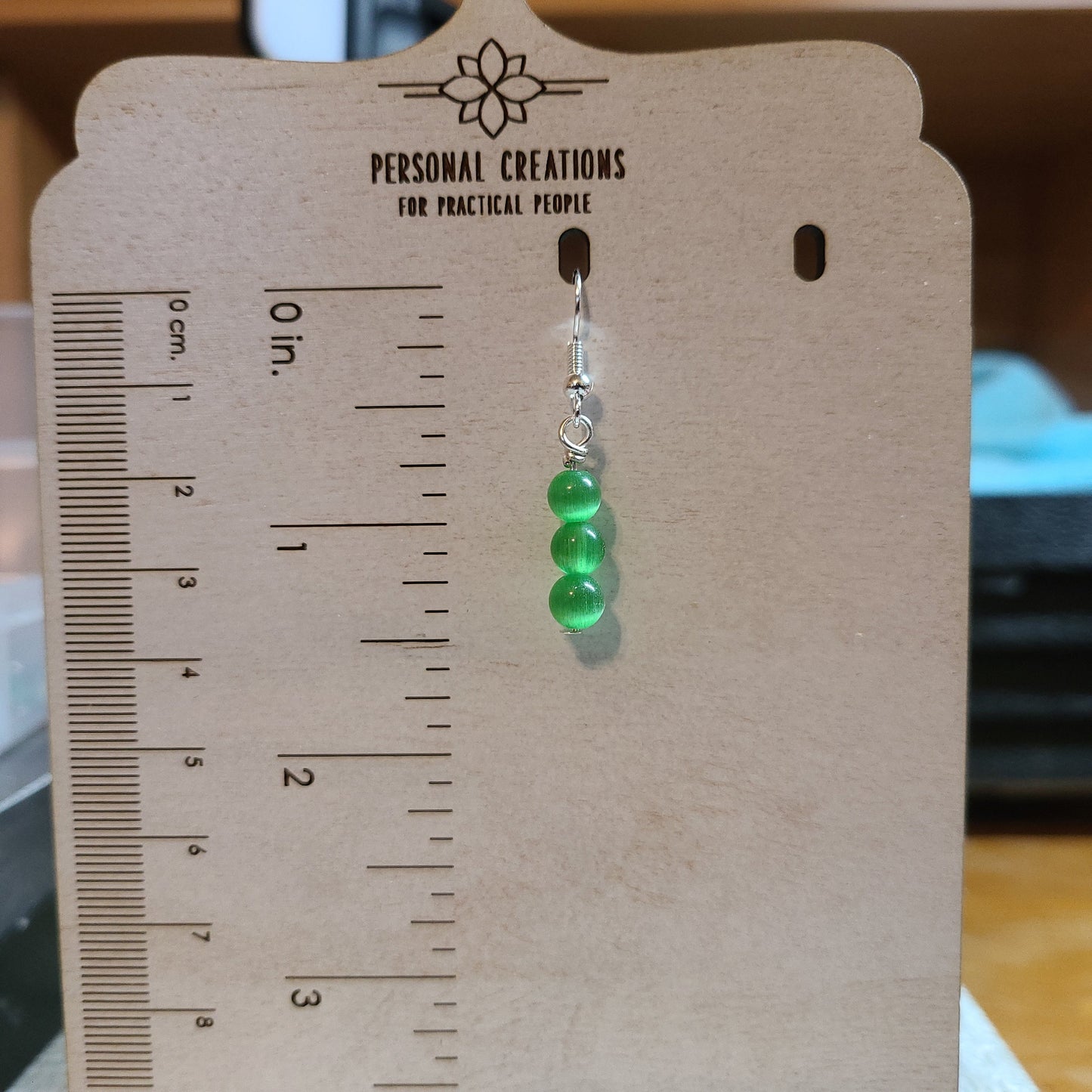 Green Beaded Earrings Great Gift