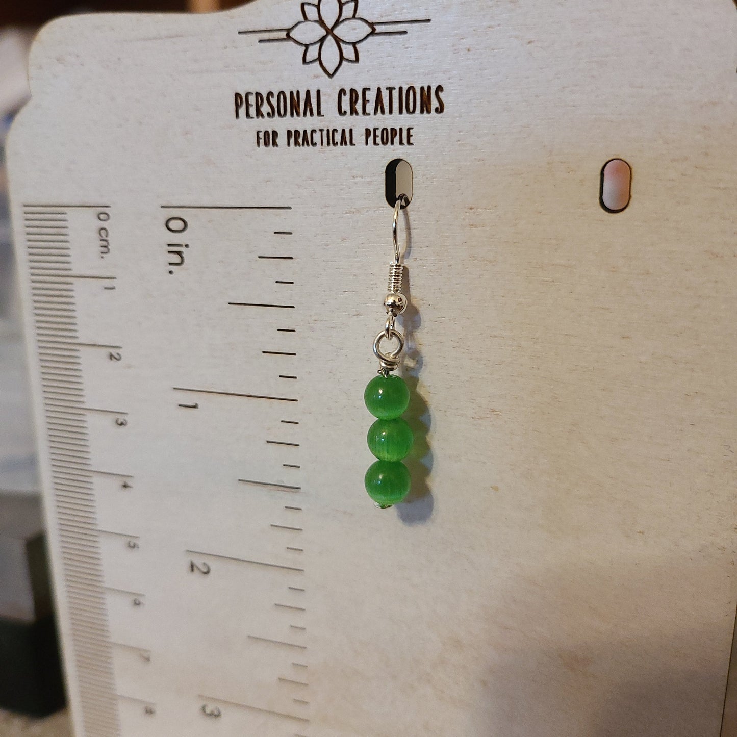 Green Beaded Earrings Great Gift