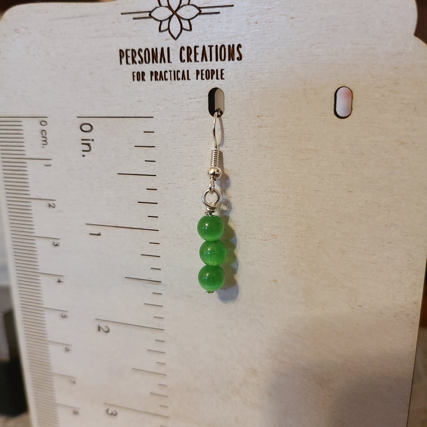 Green Beaded Earrings Great Gift