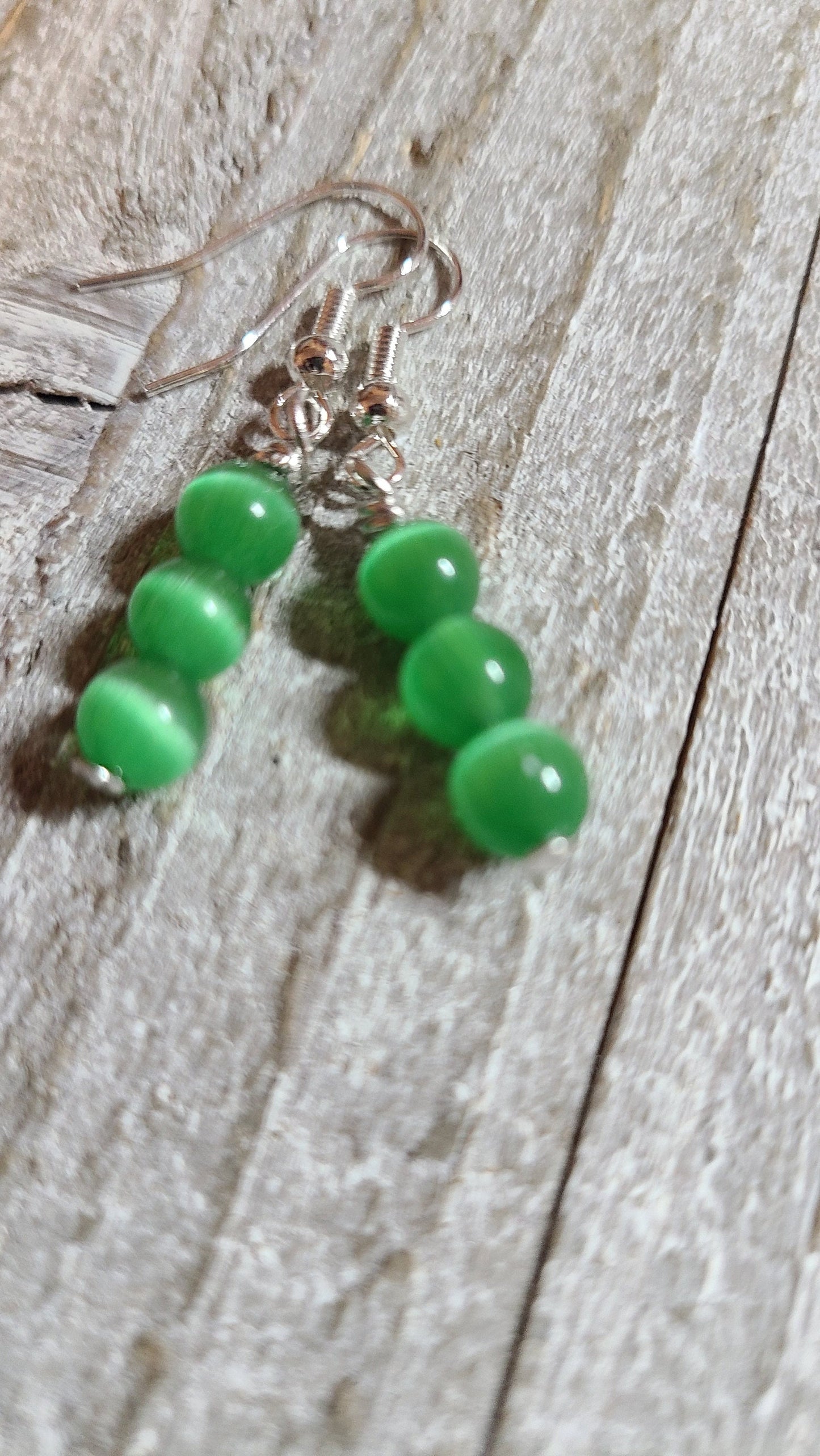 Green Beaded Earrings Great Gift