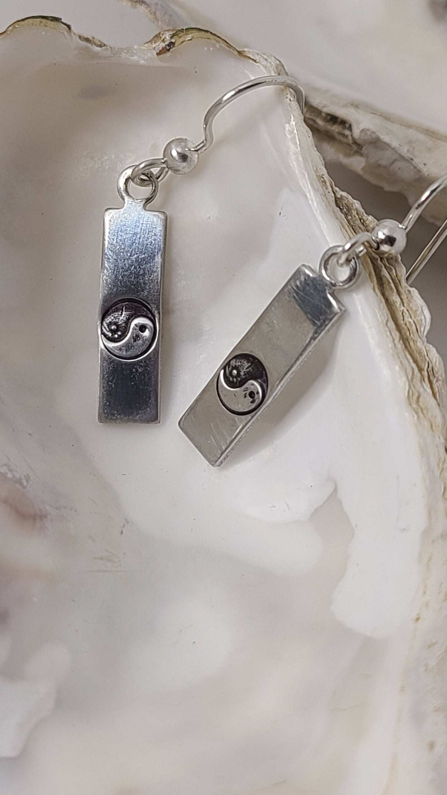 Handstamped Alkeme Rectangle Earrings Great Gift Made in USA