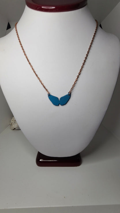 Handmade Enameled Angel Wings Necklace