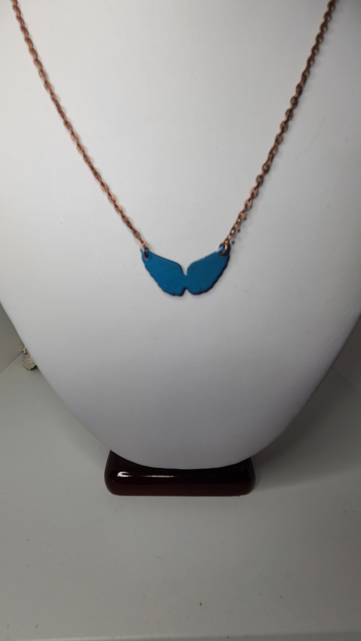 Handmade Enameled Angel Wings Necklace