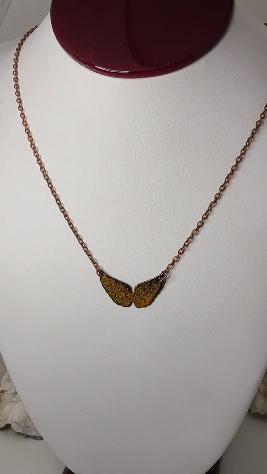 Handmade Enameled Angel Wings 2 Necklace