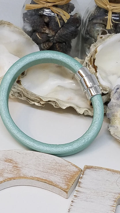 Handmade Light Blue Leather Rope Bracelet