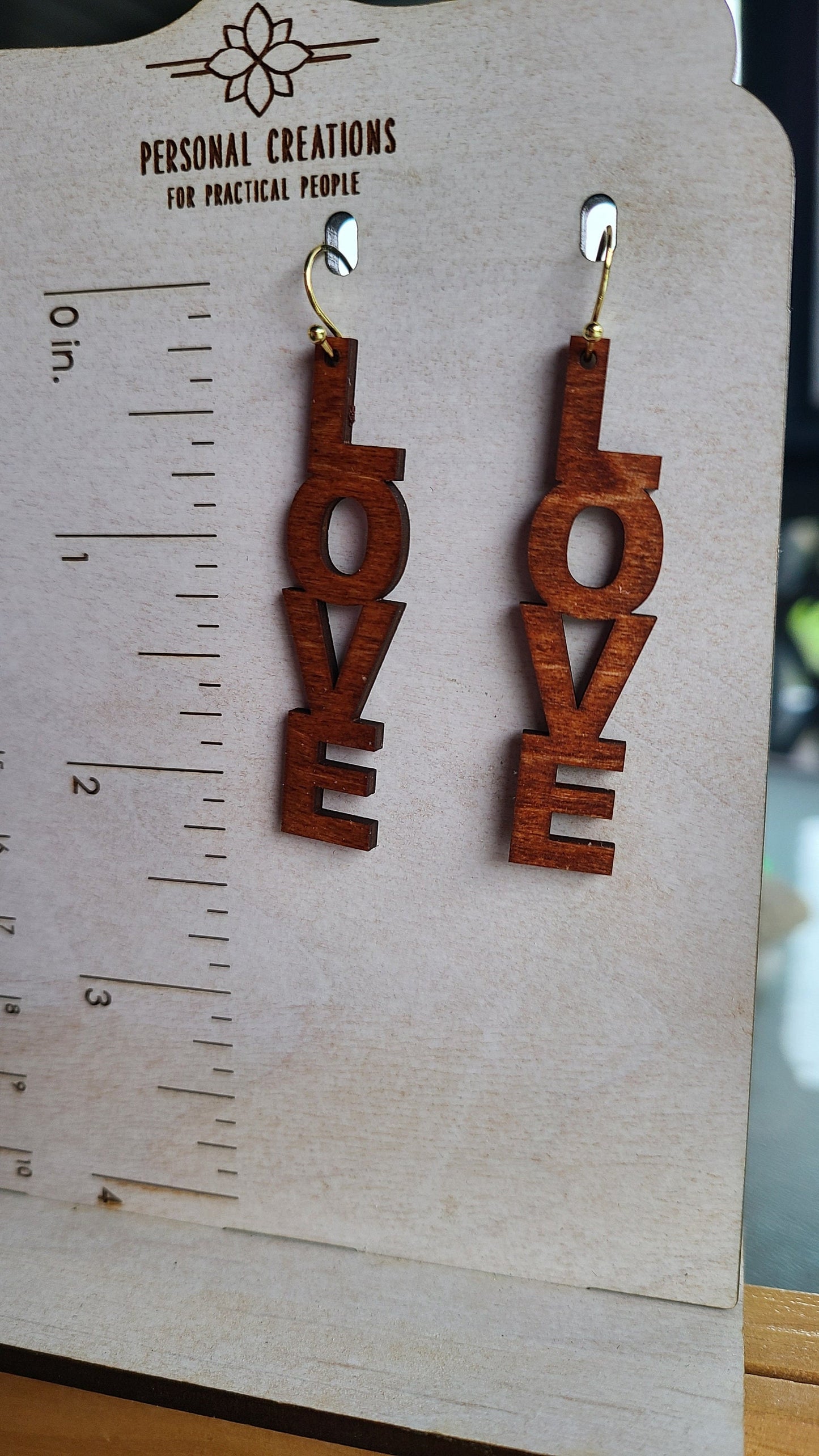 Handmade Wooden Love Earrings